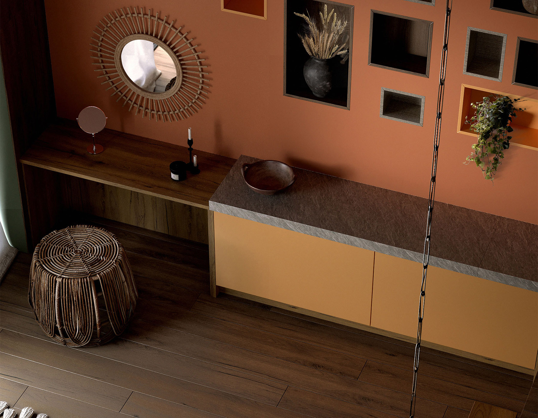 Interior with K554 Chocolate Hudson Oak