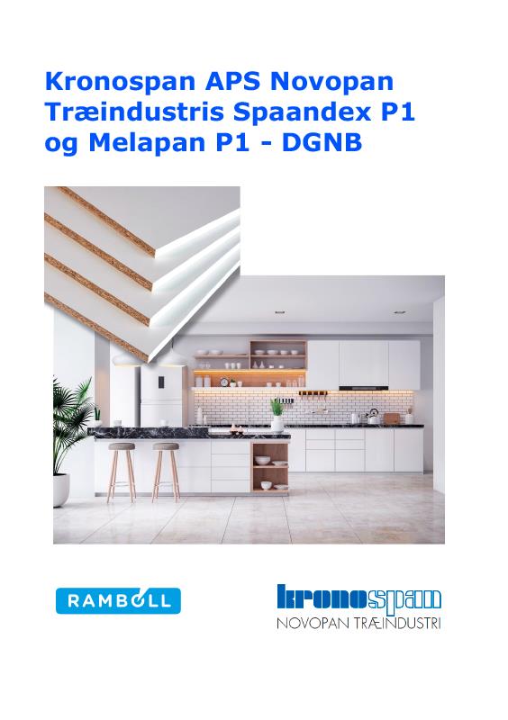 DGNB Dokumentationspakke Spaandex P1 og Melapan P1
